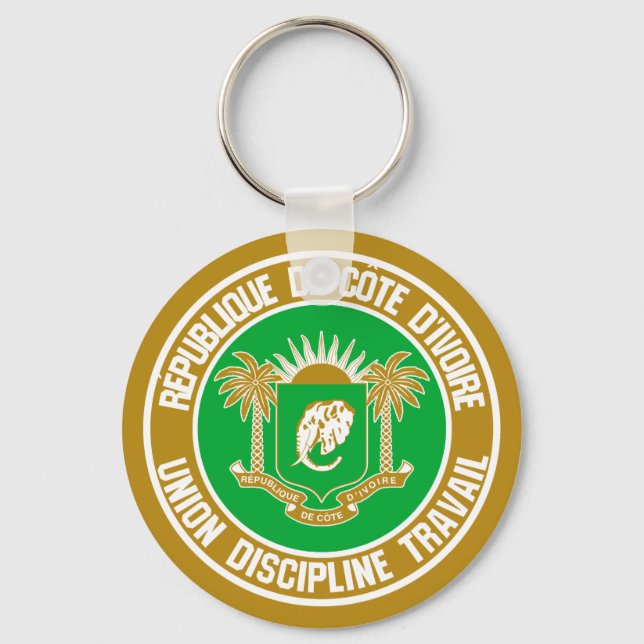 Porte-clés Emblème rond de Côte d'Ivoire (Recto)