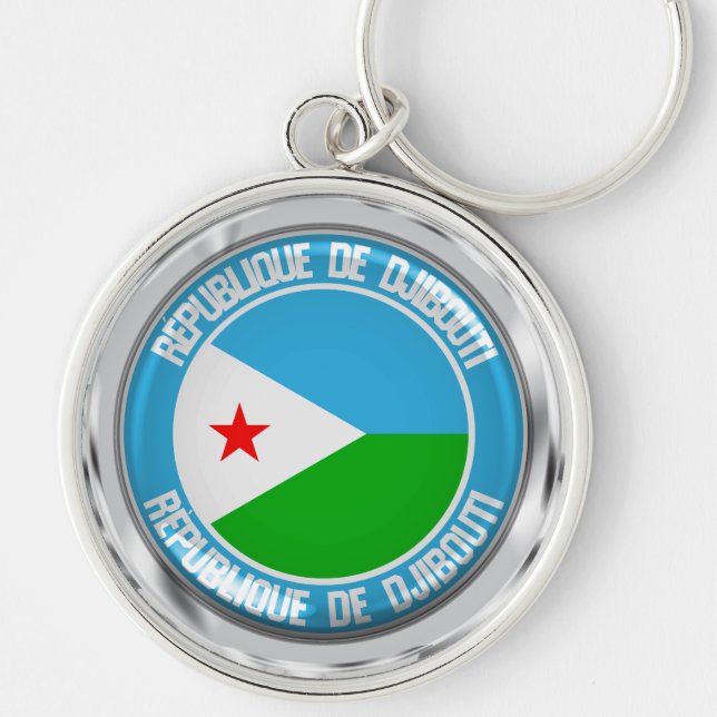 Porte-clés Emblème rond de Djibouti (Devant)