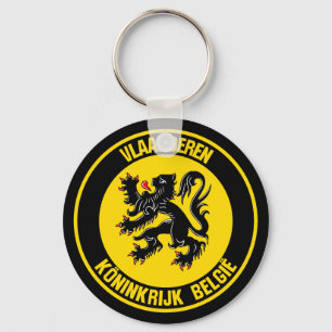 Porte-clés Emblème rond de Flandre