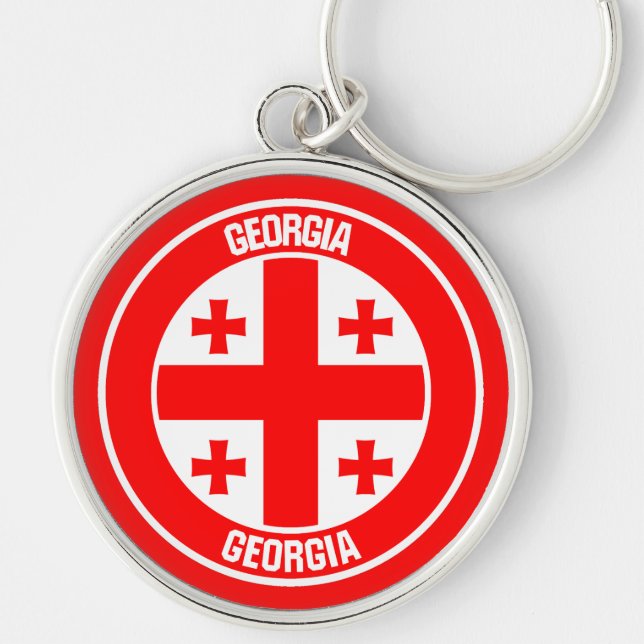 Porte-clés Emblème rond de Géorgie (Devant)