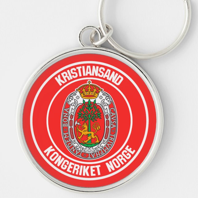 Porte-clés Emblème rond de Kristiansand (Devant)