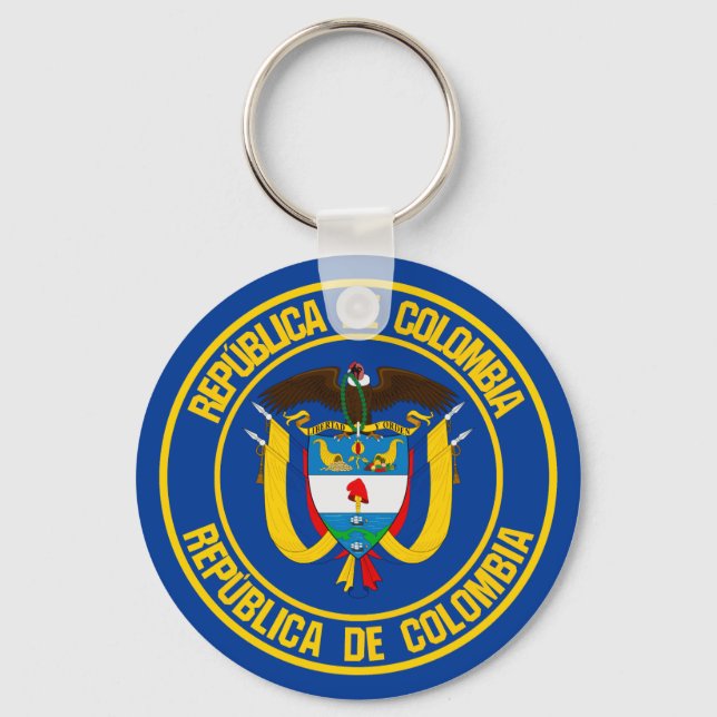 Porte-clés Emblème rond de la Colombie (Recto)