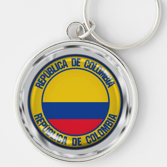 Porte-clés Emblème rond de la Colombie (Devant)