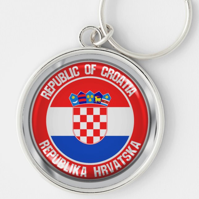 Porte-clés Emblème rond de la Croatie (Devant)