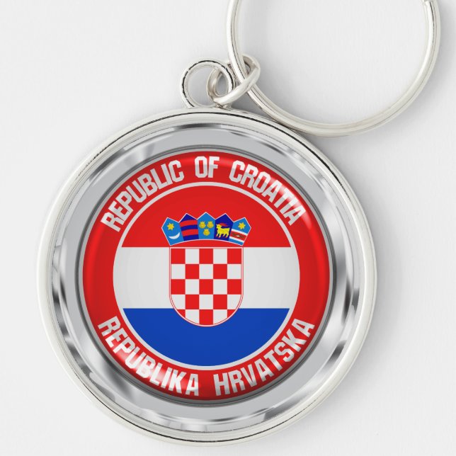Porte-clés Emblème rond de la Croatie (Devant)