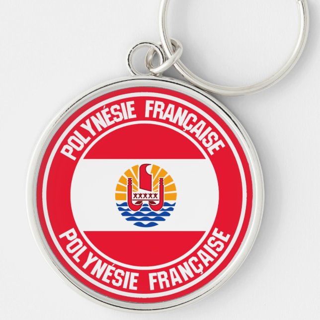 Porte-clés Emblème rond de la Polynésie française (Devant)