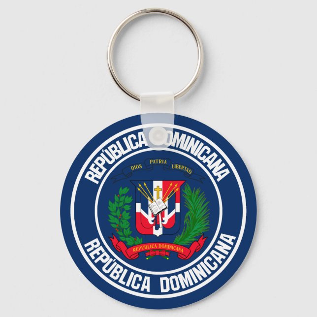 Porte-clés Emblème rond de la République Dominicaine (Recto)