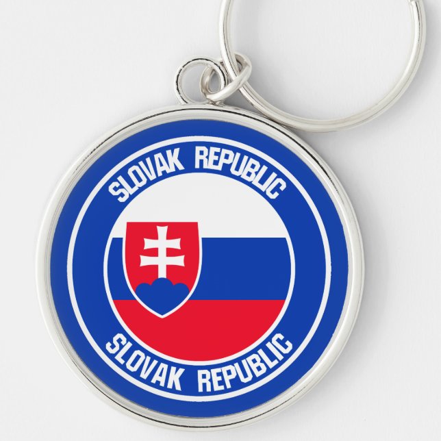 Porte-clés Emblème rond de la Slovaquie (Devant)