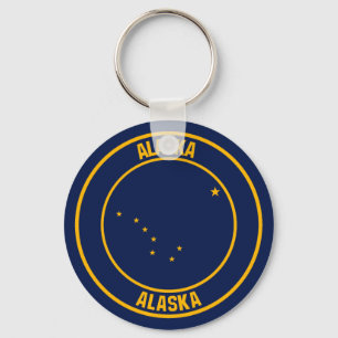 Porte-clés Emblème rond de l'Alaska