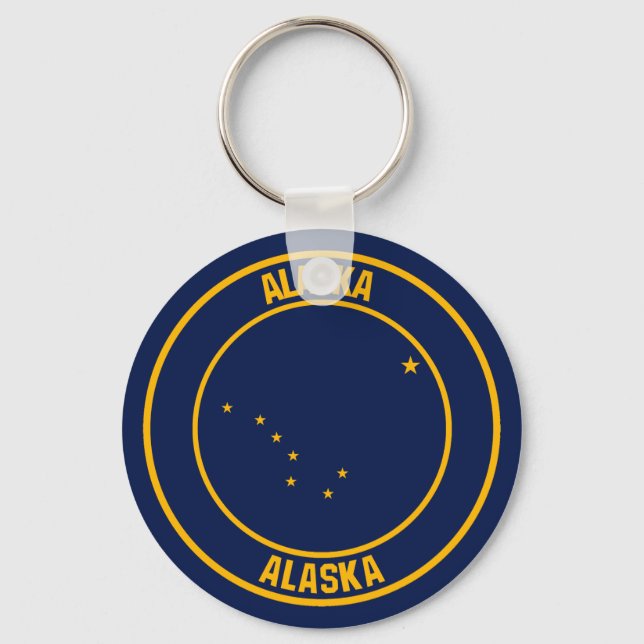 Porte-clés Emblème rond de l'Alaska (Recto)