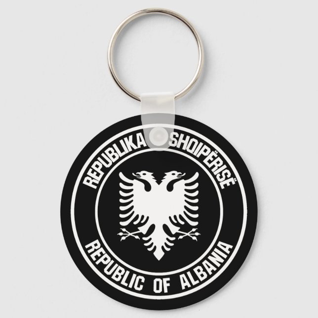 Porte-clés Emblème rond de l'Albanie (Recto)