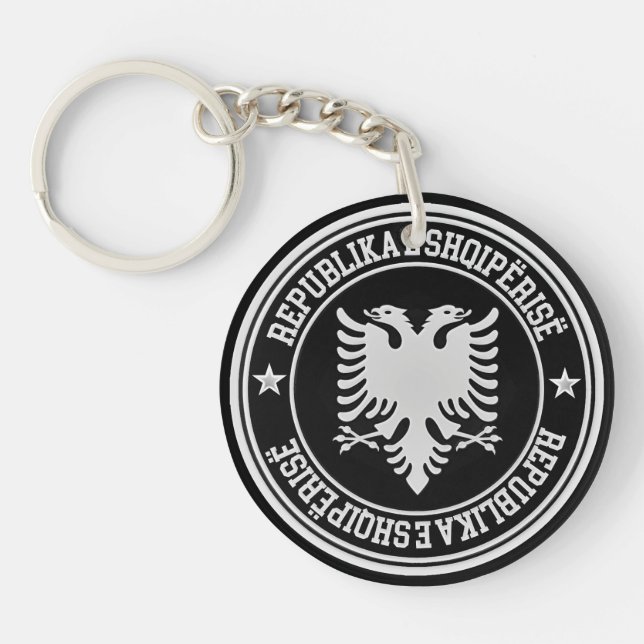 Porte-clés Emblème rond de l'Albanie (Devant)