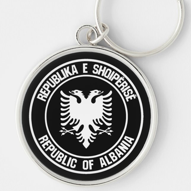 Porte-clés Emblème rond de l'Albanie (Devant)
