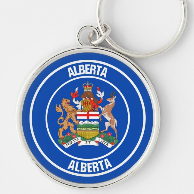 Porte-clés Emblème rond de l'Alberta (Devant)