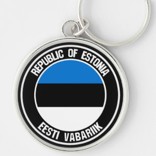 Porte-clés Emblème rond de l'Estonie