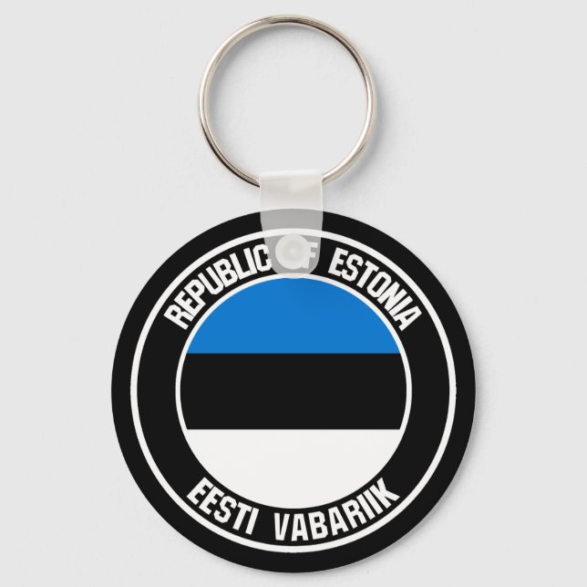 Porte-clés Emblème rond de l'Estonie (Recto)