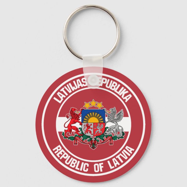 Porte-clés Emblème rond de Lettonie (Recto)