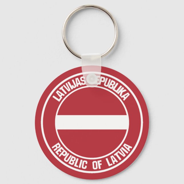 Porte-clés Emblème rond de Lettonie (Recto)