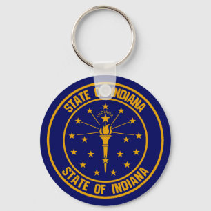 Porte-clés Emblème rond de l'Indiana