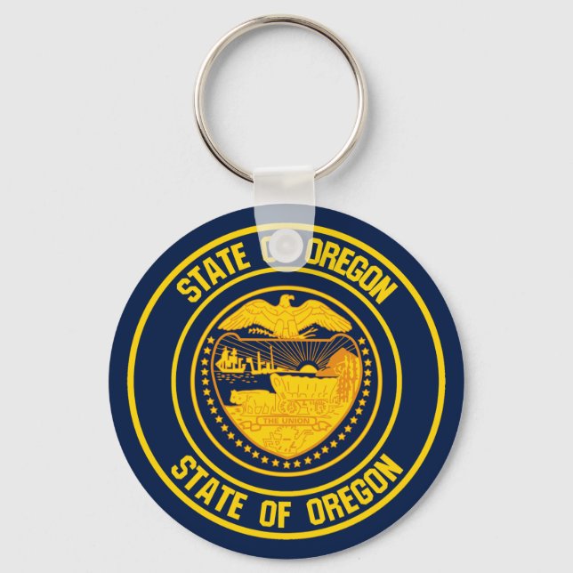 Porte-clés Emblème rond de l'Oregon (Recto)