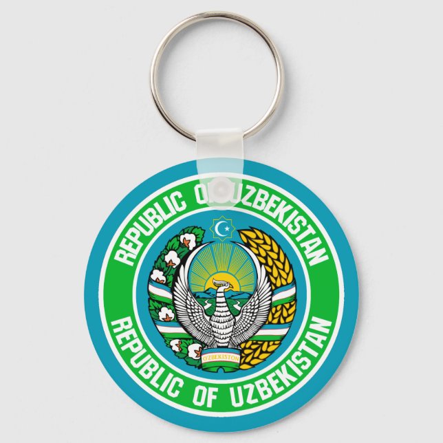 Porte-clés Emblème rond de l'Ouzbékistan (Recto)