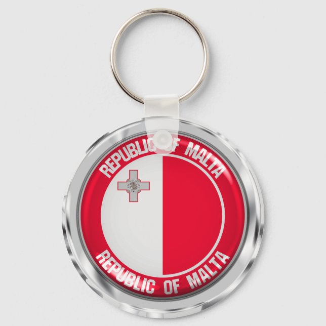 Porte-clés Emblème rond de Malte (Recto)