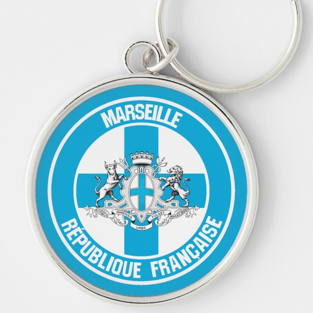 Porte-clés Emblème rond de Marseille (Devant)