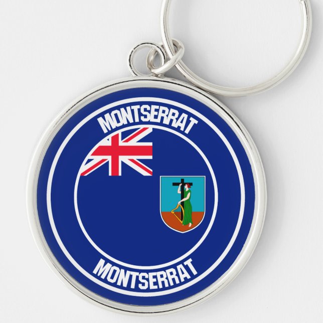 Porte-clés Emblème rond de Montserrat (Devant)
