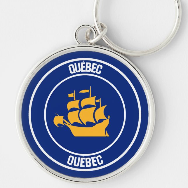 Porte-clés Emblème rond de Québec (Devant)