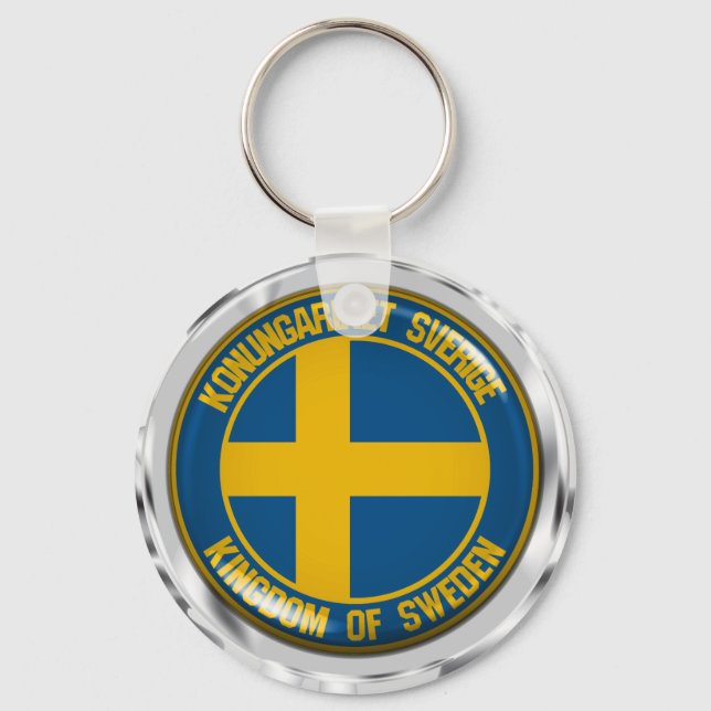 Porte-clés Emblème rond de Suède (Recto)