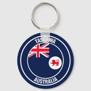 Porte-clés Emblème rond de Tasmanie