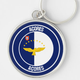Porte-clés Emblème rond des Açores