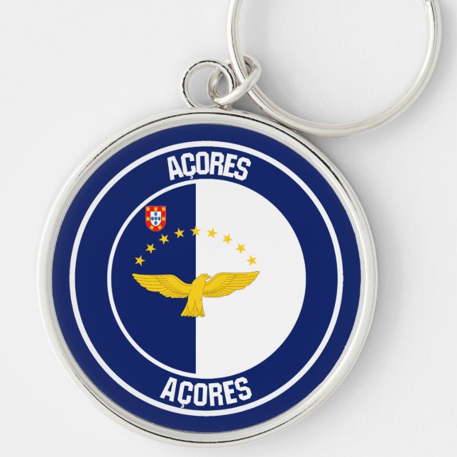 Porte-clés Emblème rond des Açores (Devant)