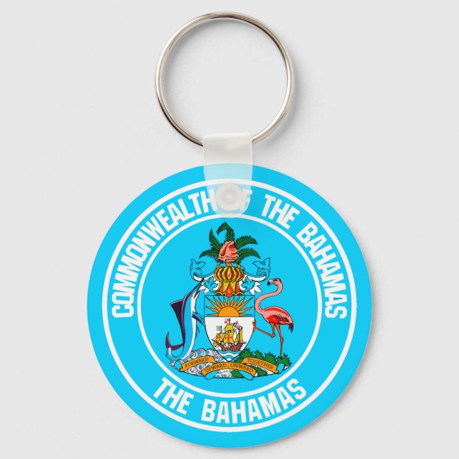 Porte-clés Emblème rond des Bahamas (Recto)