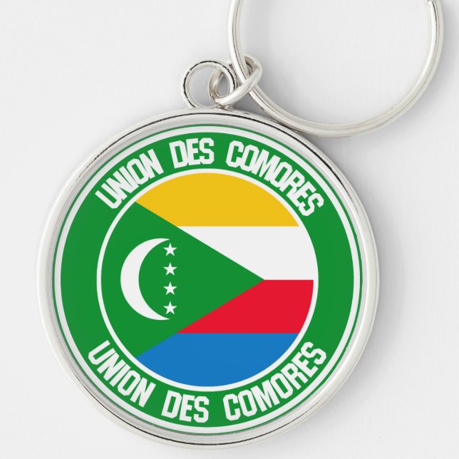 Porte-clés Emblème rond des Comores (Devant)