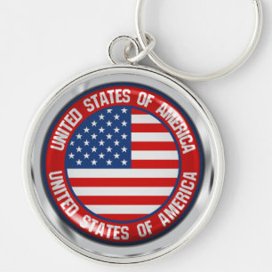 Porte-clés Emblème rond des États-Unis