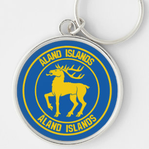 Porte-clés Emblème rond des îles Åland