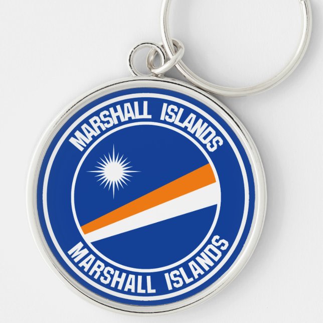Porte-clés Emblème rond des Îles Marshall (Devant)
