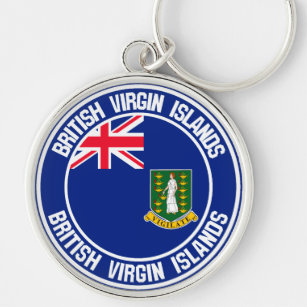Porte-clés Emblème rond des îles Vierges britanniques