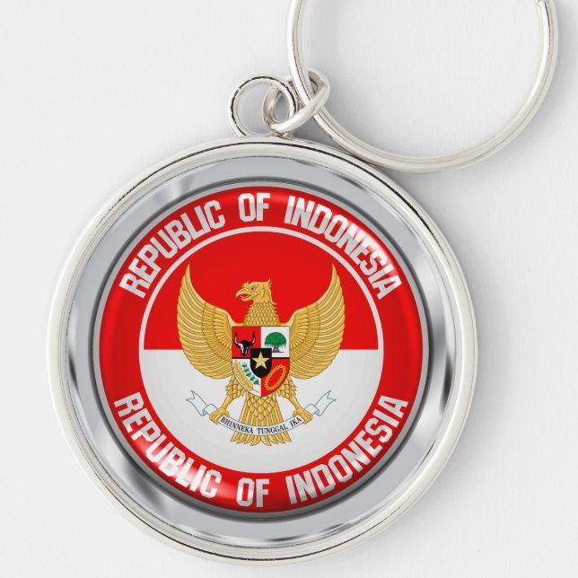 Porte-clés Emblème rond d'Indonésie (Devant)