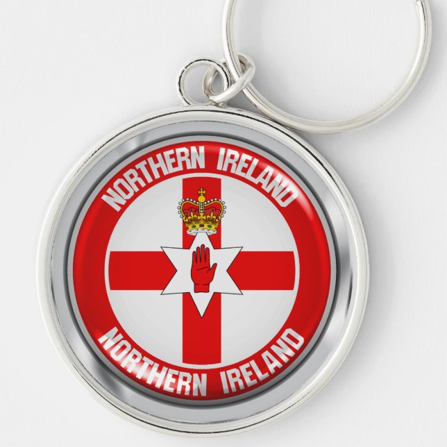 Porte-clés Emblème rond d'Irlande du Nord (Devant)