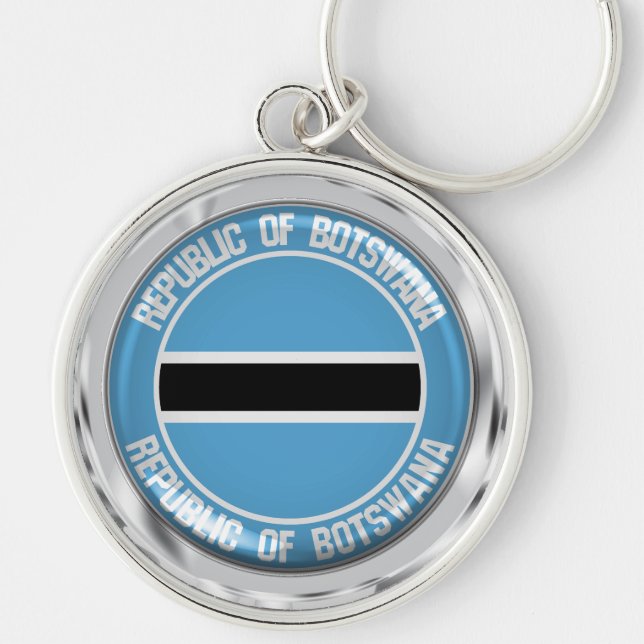 Porte-clés Emblème rond du Botswana (Devant)