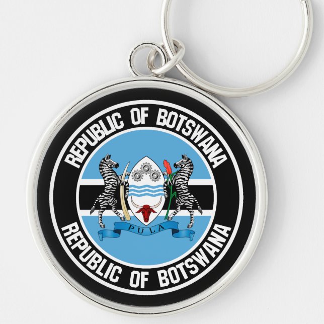 Porte-clés Emblème rond du Botswana (Devant)