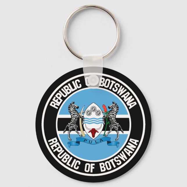 Porte-clés Emblème rond du Botswana (Recto)