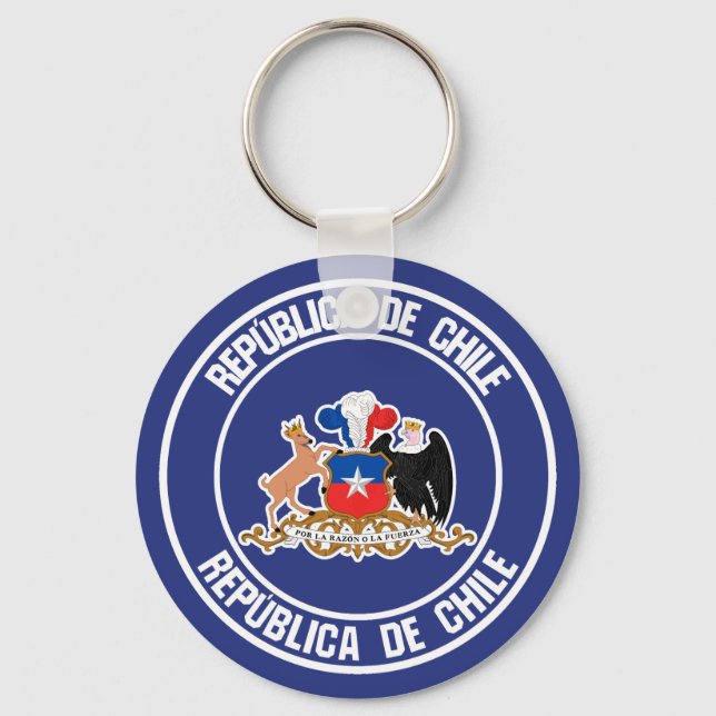 Porte-clés Emblème rond du Chili (Recto)