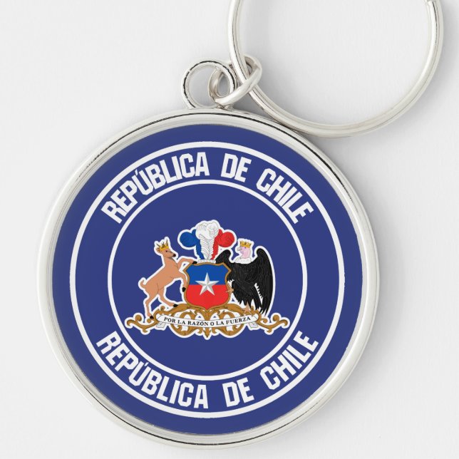 Porte-clés Emblème rond du Chili (Devant)