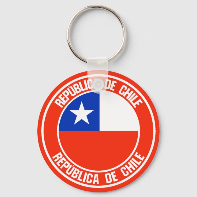 Porte-clés Emblème rond du Chili (Recto)