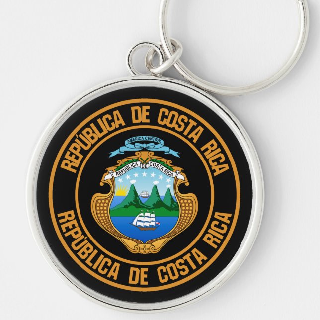 Porte-clés Emblème rond du Costa Rica (Devant)