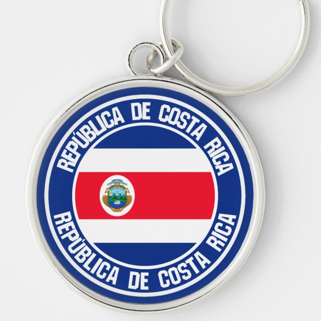 Porte-clés Emblème rond du Costa Rica (Devant)
