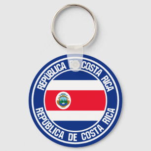 Porte-clés Emblème rond du Costa Rica